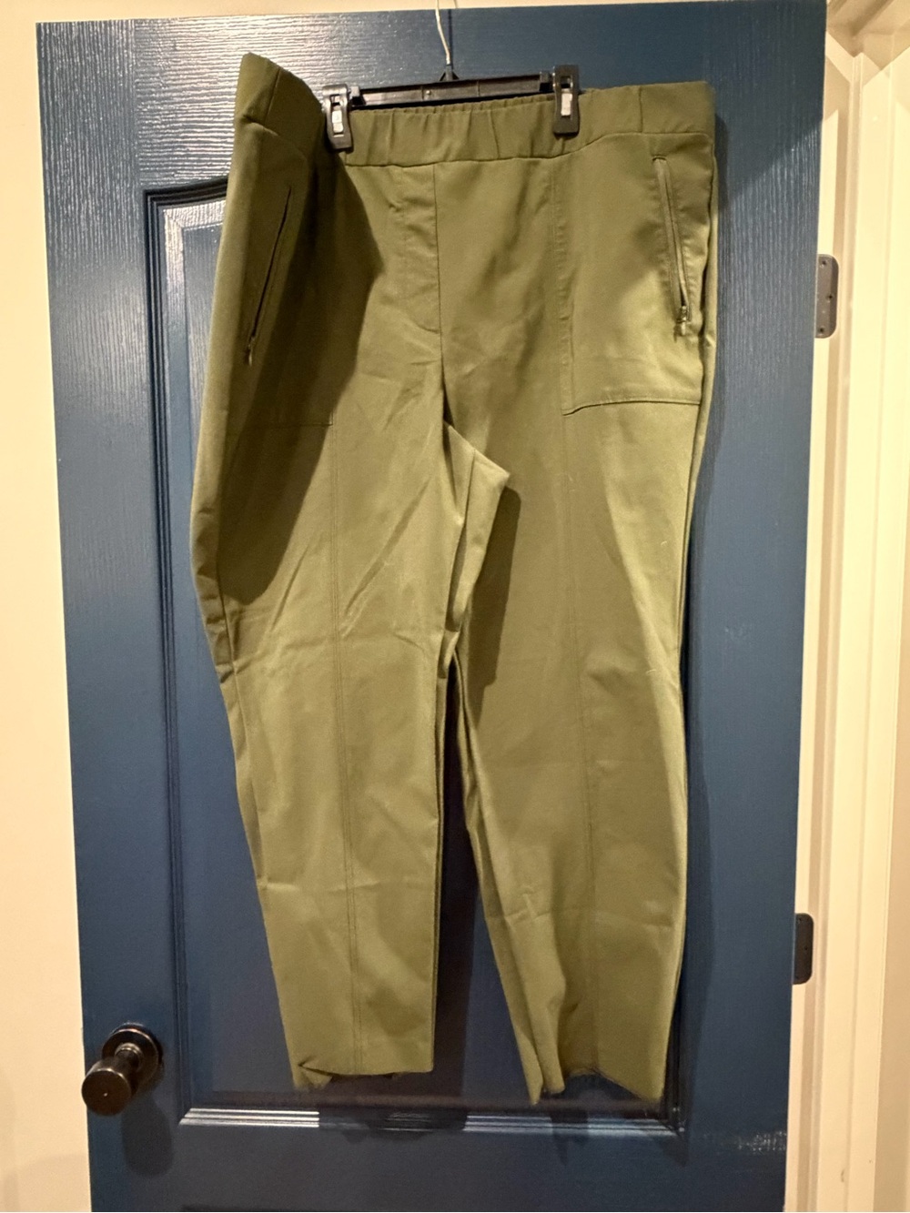 Lane Bryant Olive Utility Chinos with Zipper Pockets